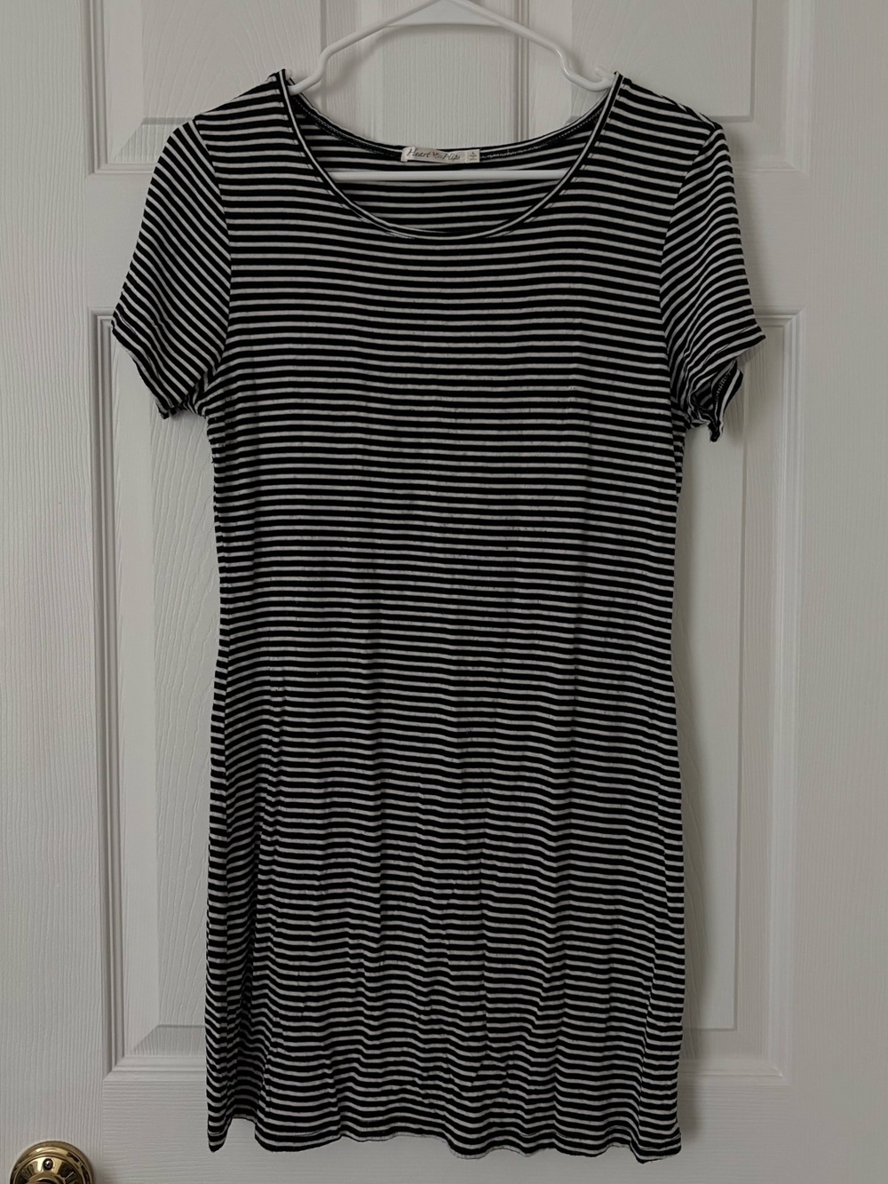 black and white striped tshirt dress